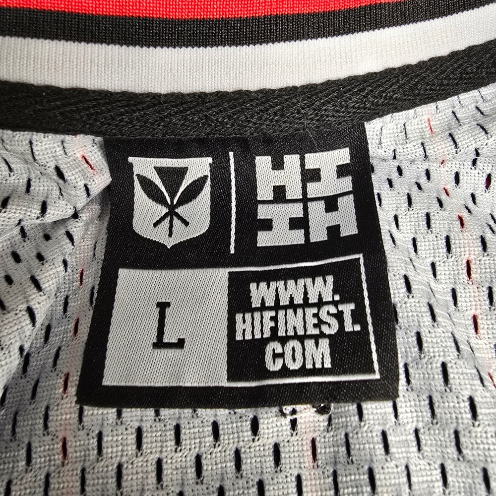 HI FINEST Size L Cropped Jersey Tank Top Black Red Pinstripe Athletic Gym - Picture 7 of 11